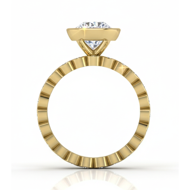 Diamante Anello di Proposta 3,25-carati Oro Giallo 14K – vista angolare