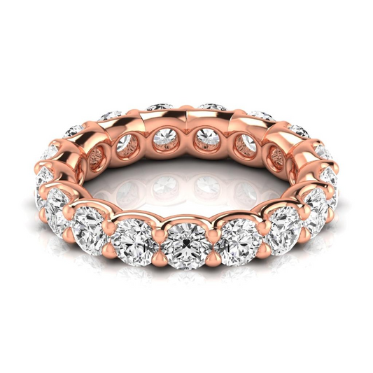 Taglio Brillante Brillante anello in Oro 14 Carati Rosa – vista frontale