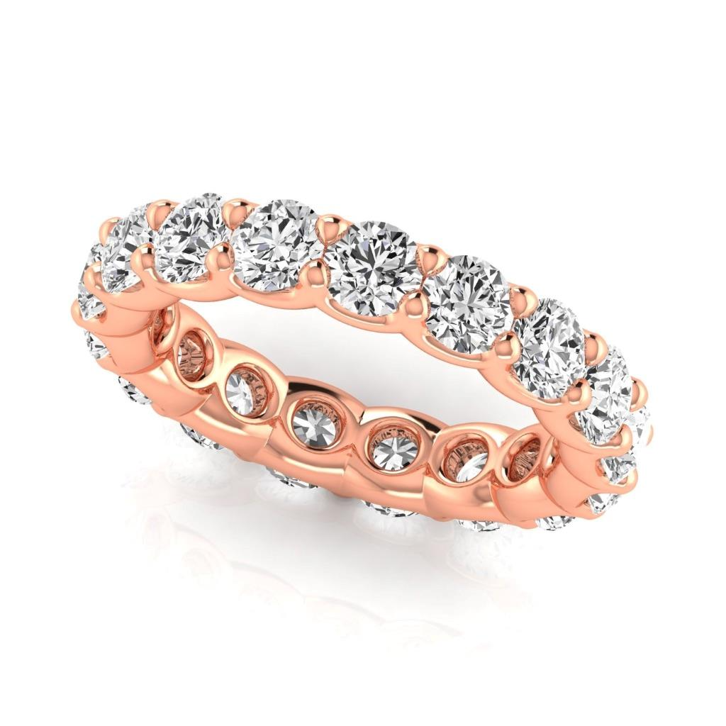 Taglio Brillante Brillante anello in Oro 14 Carati Rosa – vista principale