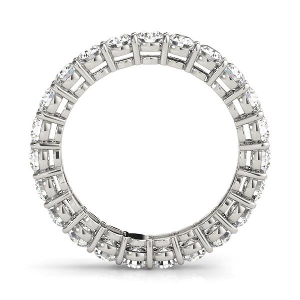 Diamante Fine Taglio Rotondo Eternity Band in Oro Bianco 14K – vista frontale