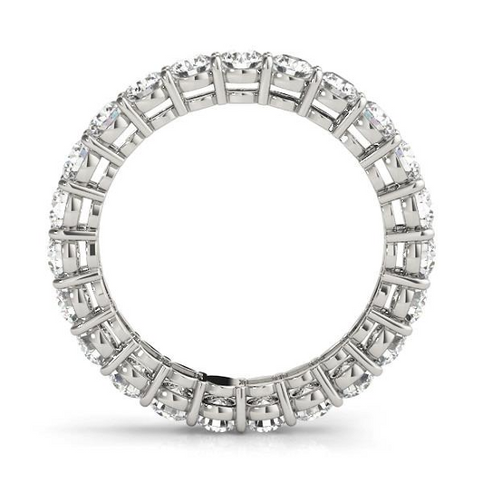Diamante Fine Taglio Rotondo Eternity Band in Oro Bianco 14K – vista frontale
