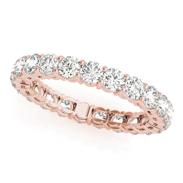 Taglio Rotondo Diamante anello in Oro Rosa 14K – vista principale