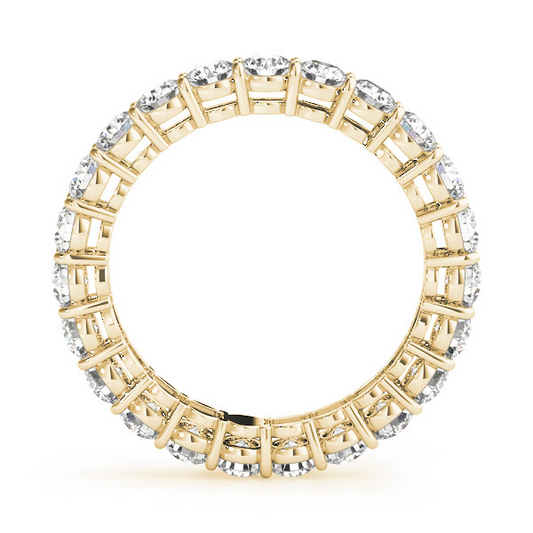 Taglio Brillante Diamante Fine anello in Oro Giallo 14K – vista frontale