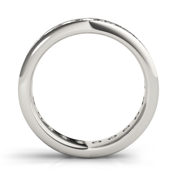 Taglio Brillante Brillante anello in Oro 14 Carati Bianco – vista frontale