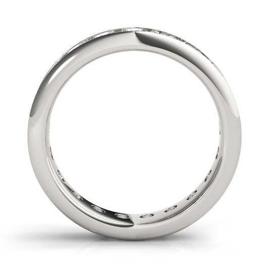 Taglio Brillante Brillante anello in Oro 14 Carati Bianco – vista frontale
