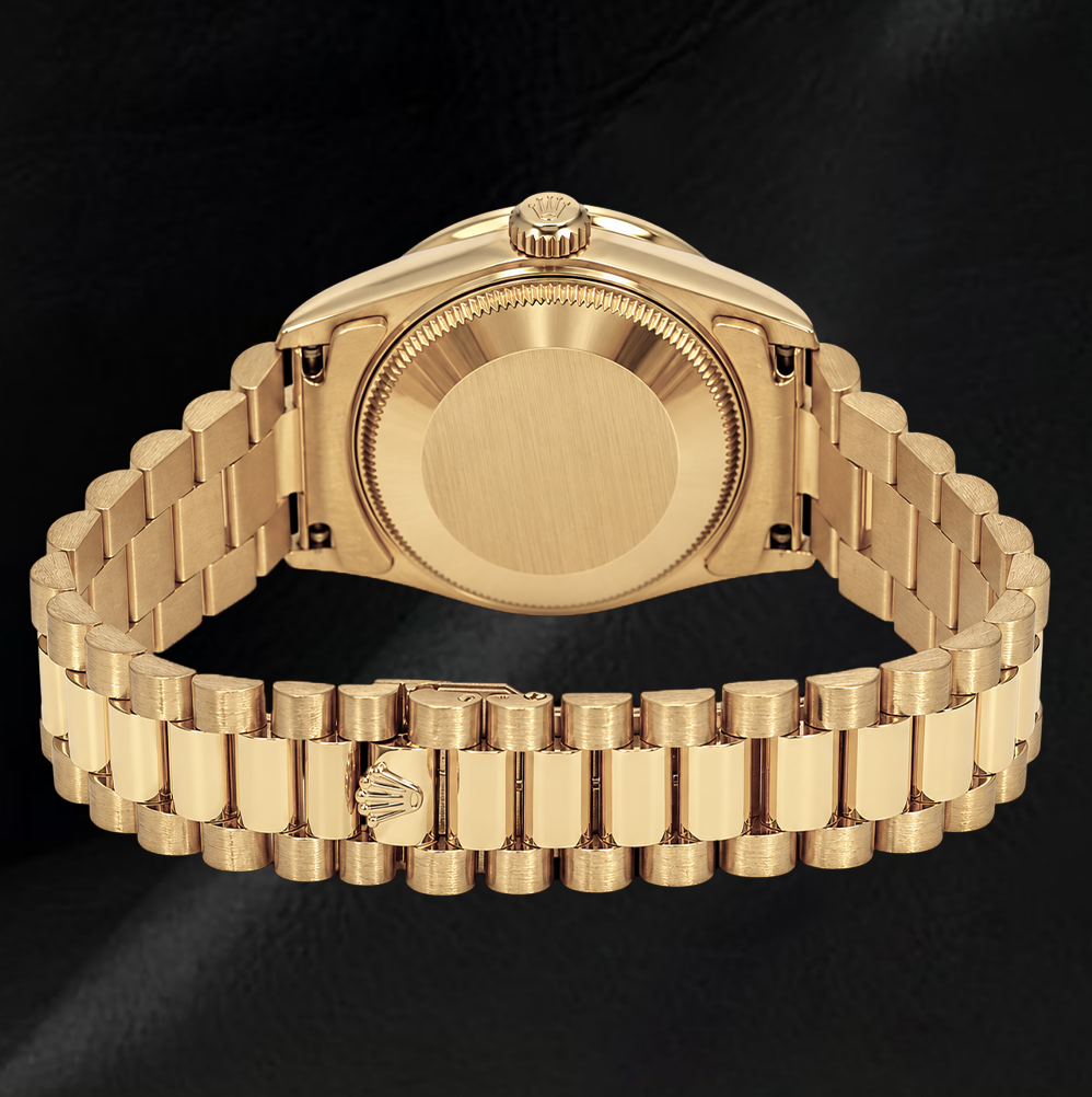 Rolex Datejust 68278 31 mm Orologio con Quadrante Pavé di Diamanti e Bracciale President in Oro 18K