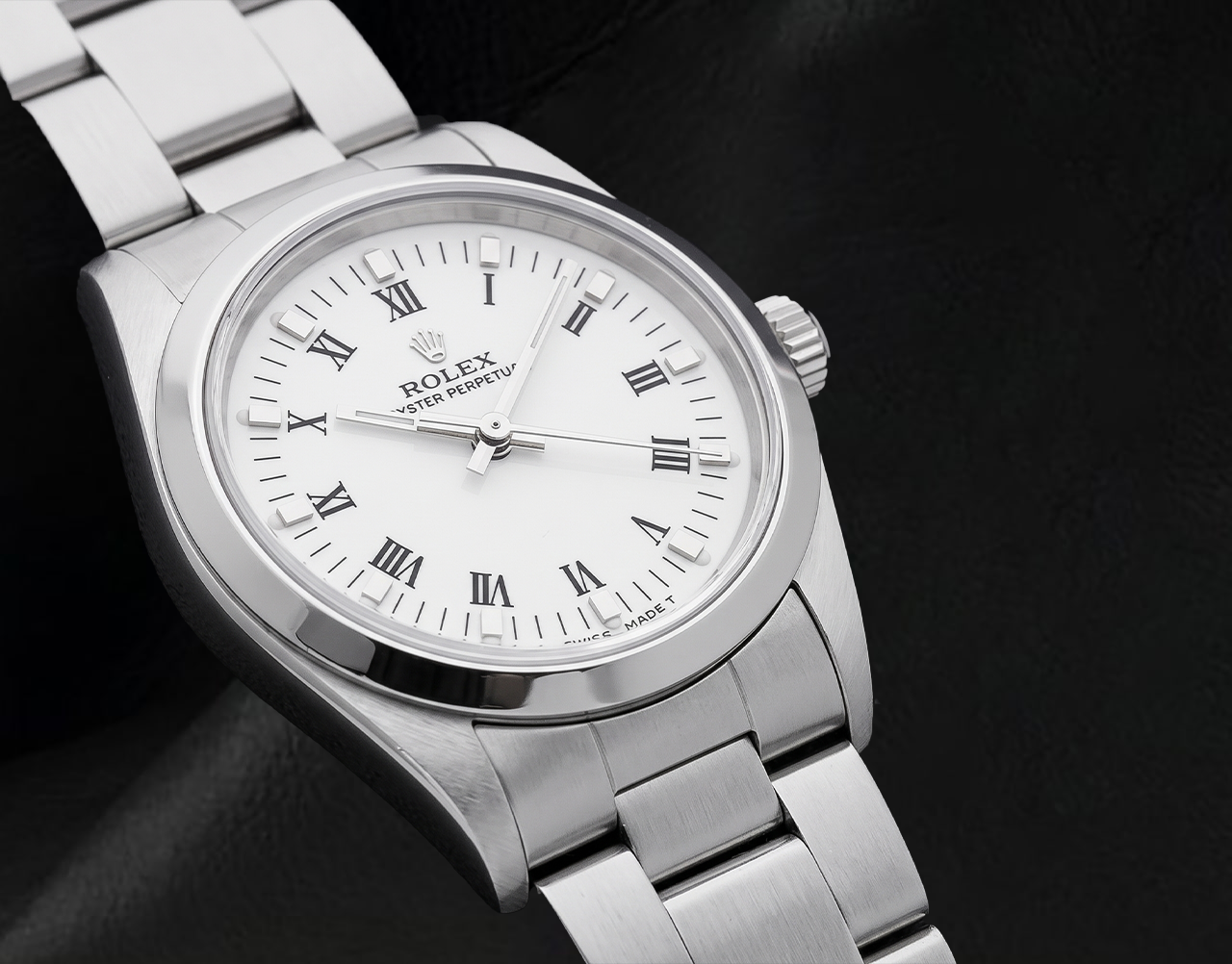 31mm Orologio da donna Rolex bianco con numeri romani