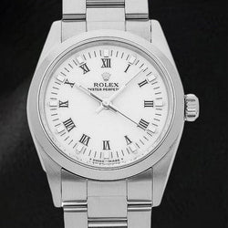 31mm Orologio da donna Rolex bianco con numeri romani