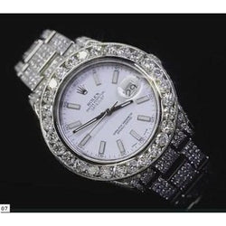 32 carati Orologio Rolex da uomo con diamanti personalizzati Datejust Ii acciaio inossidabile quadrante bianco