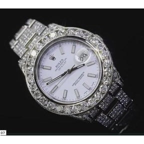 32 carati Orologio Rolex da uomo con diamanti personalizzati Datejust 