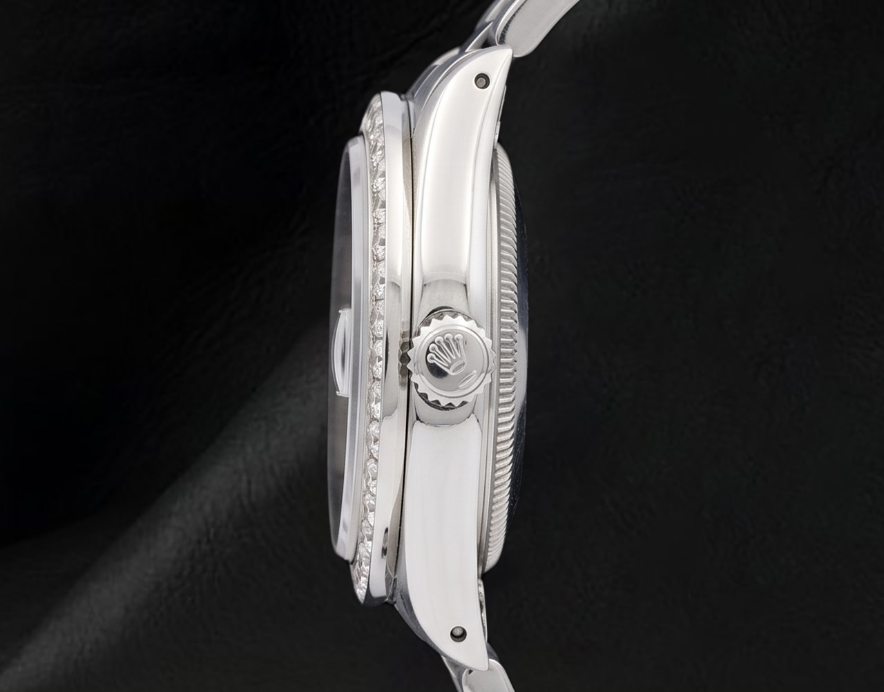 Orologio Rolex 34 mm Bracciale Oyster 1500 Quadrante con Diamanti in Madreperla Bianca