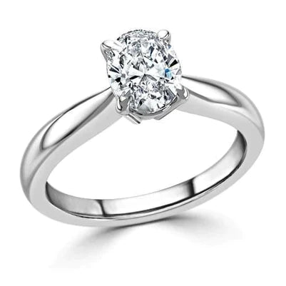 3 Carati Ovale Anello Di Vero Diamante