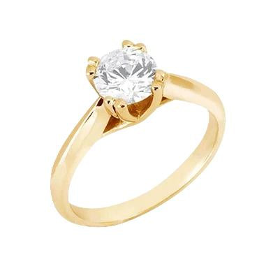 3 Carati Splendido Anello Solitario Con Vero Diamante Rotondo
