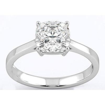 3 Carats Cushion Vero Diamond Solitaire Engagement Ring White Gold 14K New