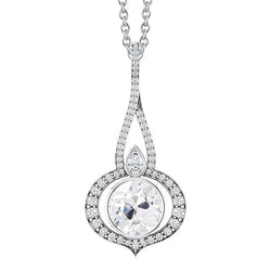 Diamante Fine Gambo Intrecciato Pendente a Goccia – 1,50 carati