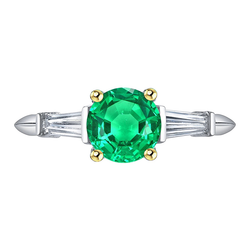 Anello con Pietra Preziosa Oro Bicolore 14K – Smeraldo