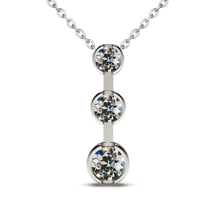 Diamante Collana Pendente 2 carati Oro 14 Carati Bianco – vista principale
