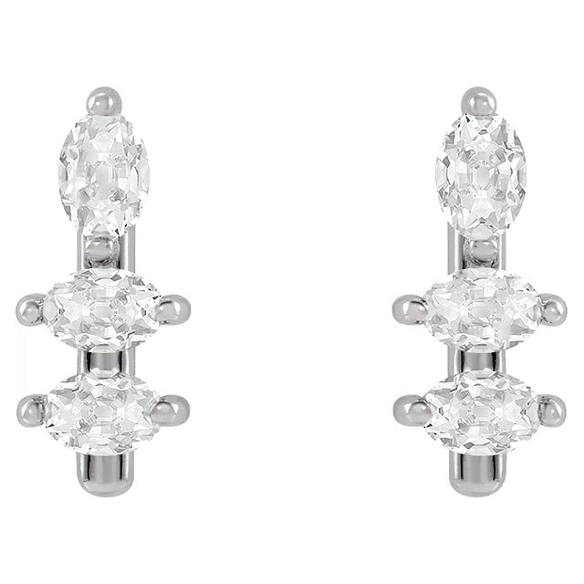 Diamante Orecchini Pendenti 1,50 carati Oro 14 Carati Bianco – vista principale