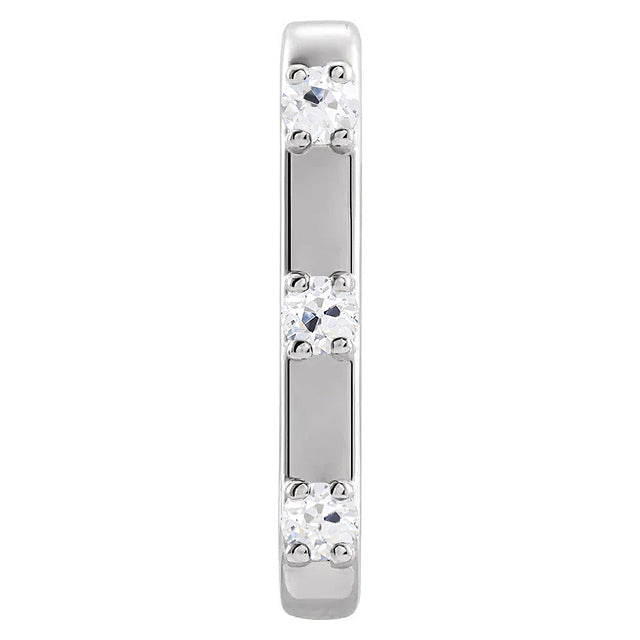 Cuscino Antico Brillante anello in Oro 14 Carati Bianco – vista frontale