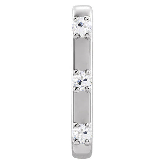 Cuscino Antico Brillante anello in Oro 14 Carati Bianco – vista frontale