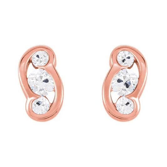 Diamante Fine Taglio Old Mine Orecchini in Oro Rosa 14K – vista principale