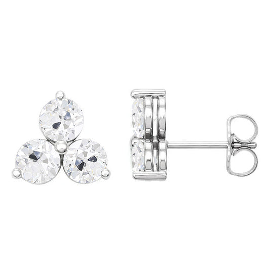 Cuscino Antico Diamante anello in Oro Bianco 14K – vista principale