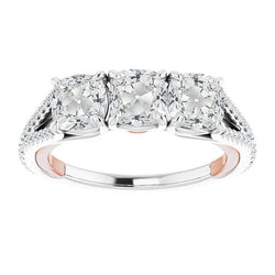 Senza tempo Diamante Anello con Pavé Halo 8,75 carati – Oro Due
