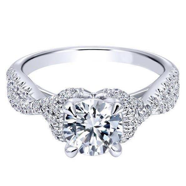 3.35 Carati Anello Di Fidanzamento Da Donna In Oro Bianco 14K Con Genuino Diamanti