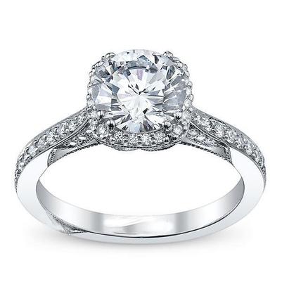 3.50 Carati Halo Naturale Diamond Fede Nuziale In Oro Bianco