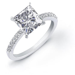 3.50 Carati Splendido Anello Principessa E Naturale Diamanti Taglio Rotondo