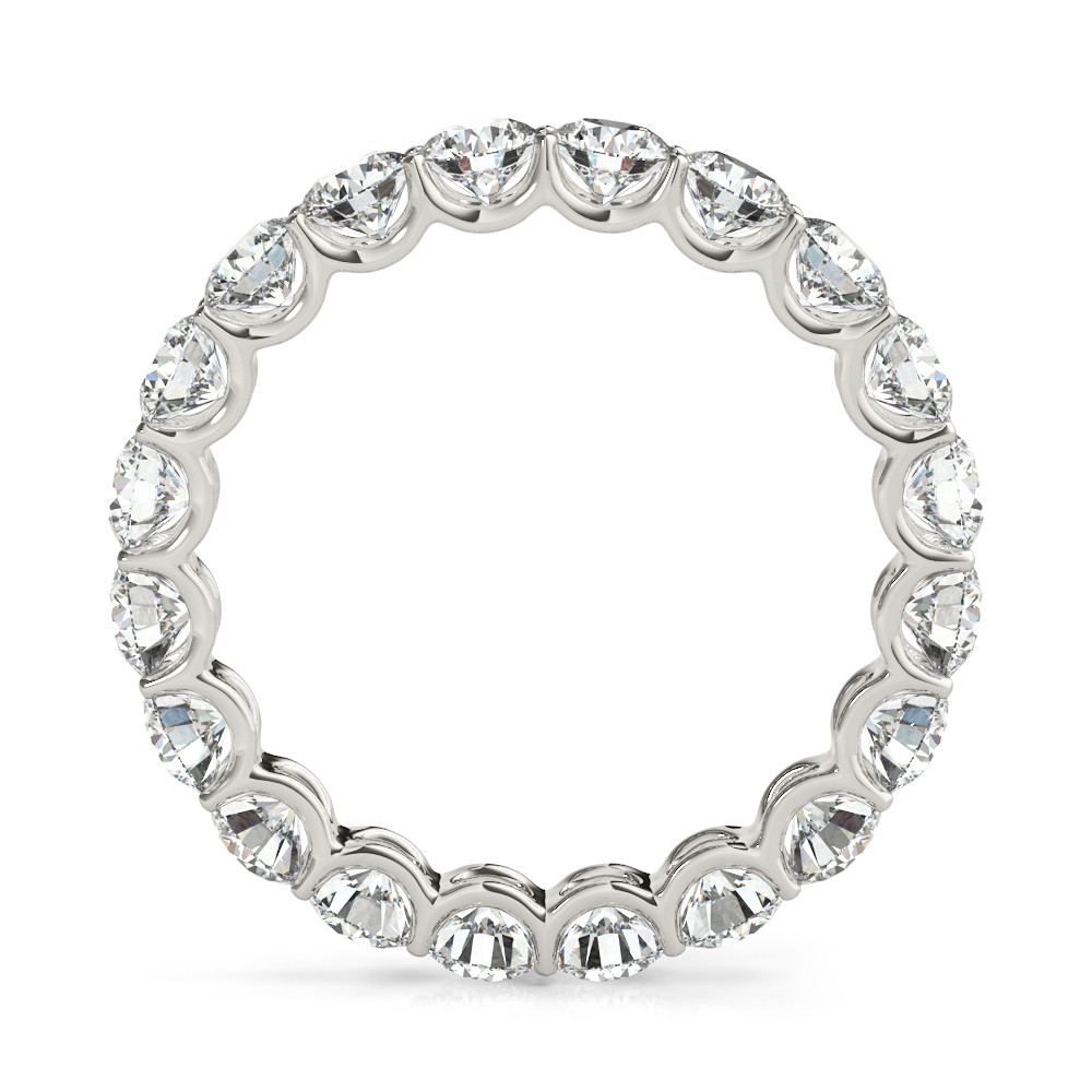 Diamante Fine Taglio Brillante Eternity Band in Oro Bianco 14K – vista frontale