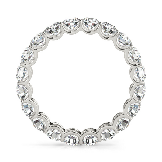 Diamante Fine Taglio Brillante Eternity Band in Oro Bianco 14K – vista frontale