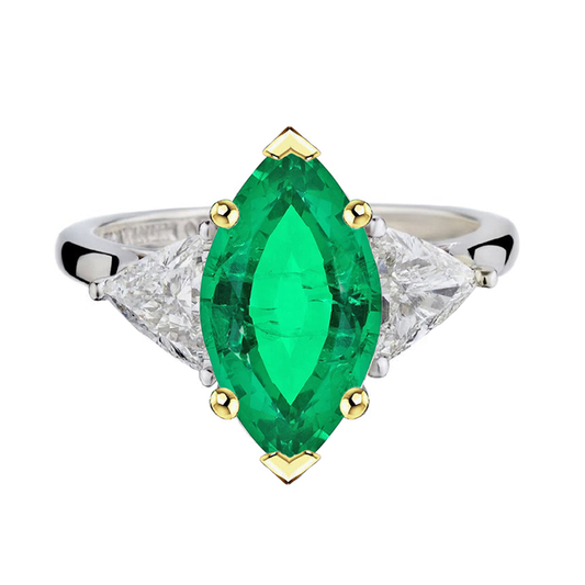 Anello con Gemma Oro Due Toni 14K con Smeraldo – vista principale