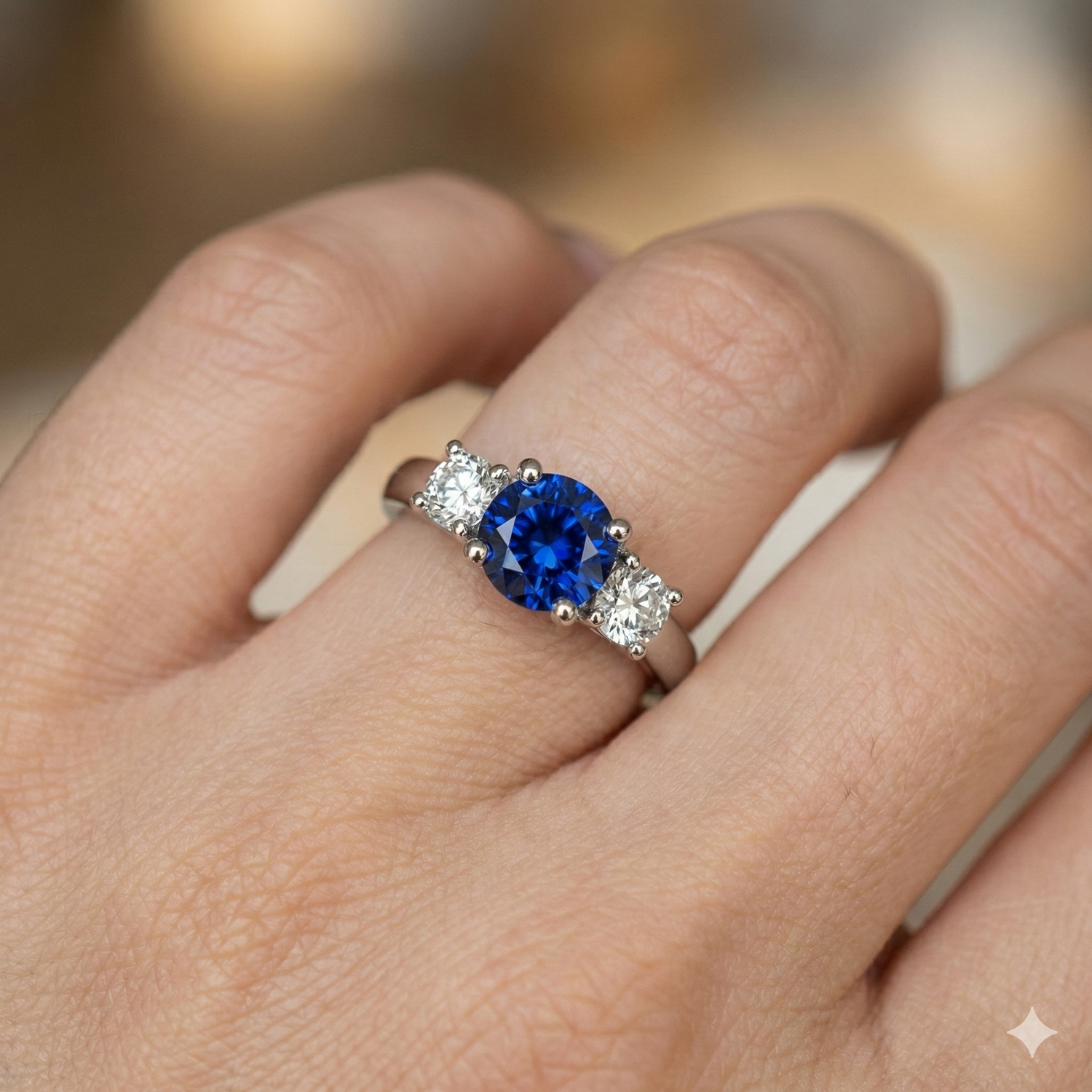 vero round diamante 1.50carati anello con accenti diamanti