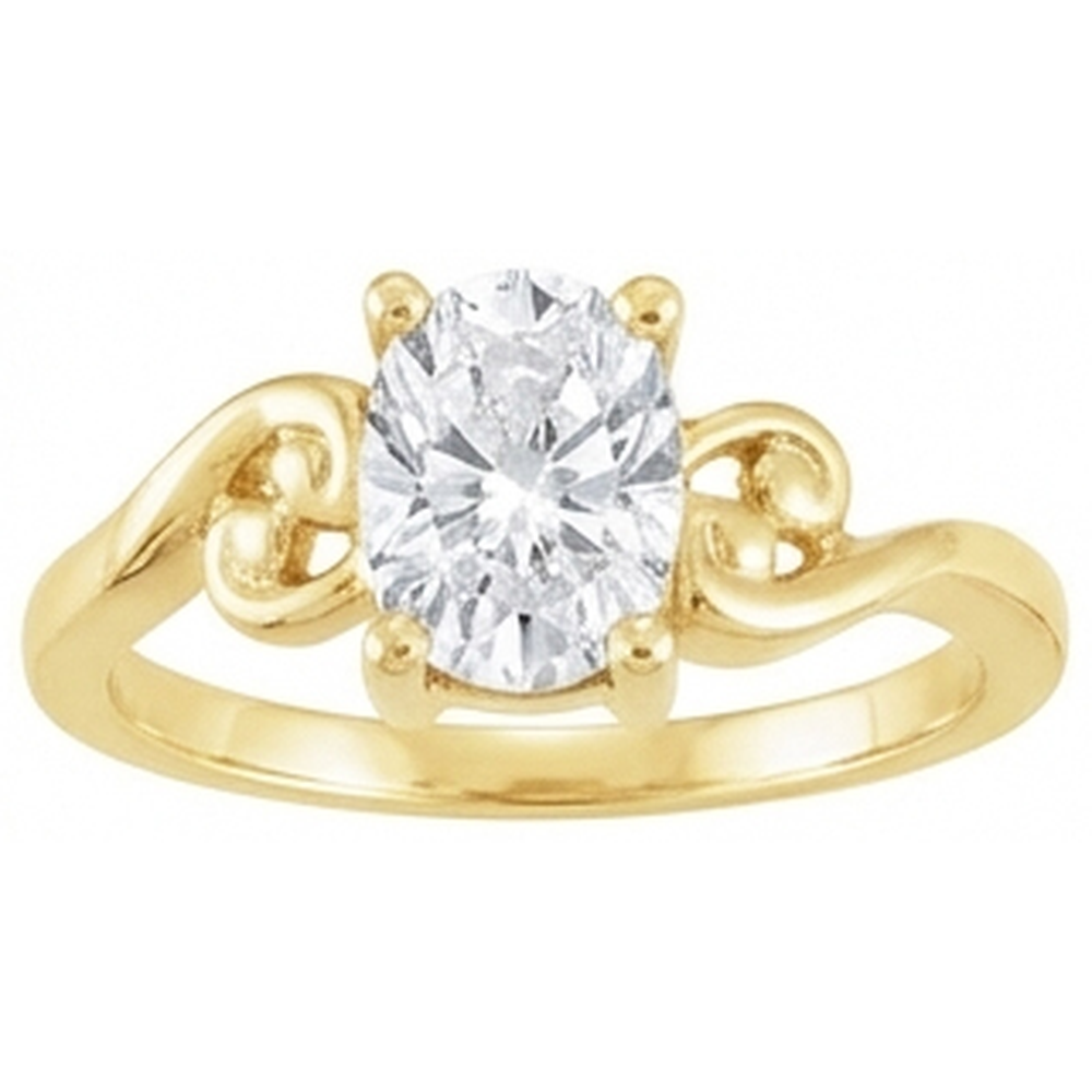 Diamante Fine Anello Solitario 4,50-carati Oro Giallo 14K – vista laterale