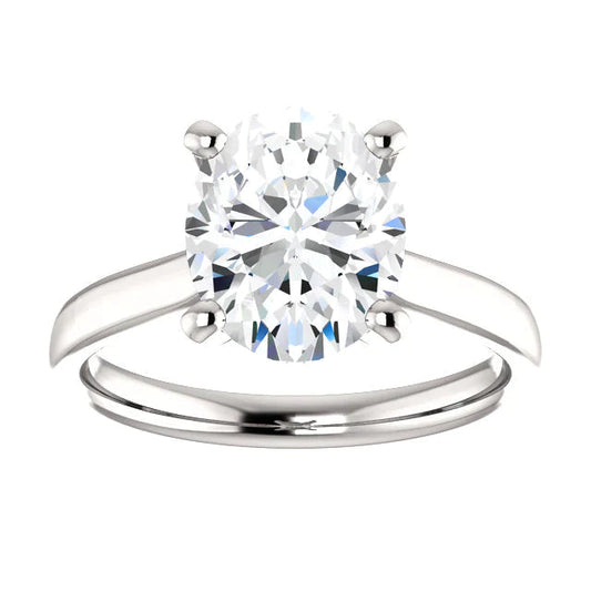 4 Carati Ovale Anello Di Vero Diamante