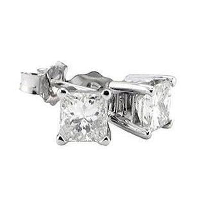 4.02 Carati Princess Cut Vero Diamond Stud Orecchini Gioielli In Oro Bianco