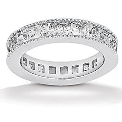 4.40 Carati Princess Genuino Diamante Eternity Wedding Gruppo Musicale
