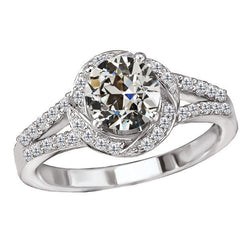 Gambo Diviso Brillante Anello con Pavé Halo 2 carati – Oro