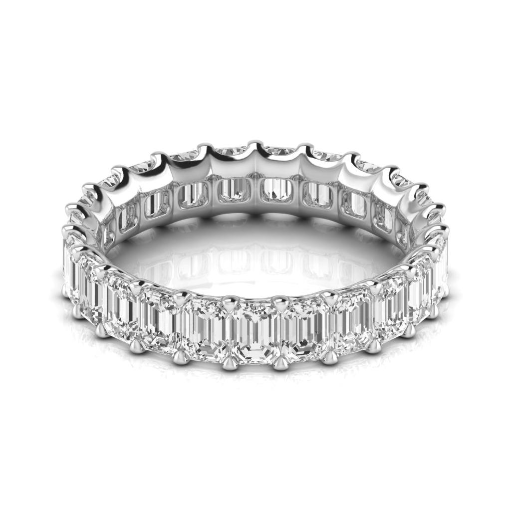 Diamante Fine Eternity Band 4,6 carati Oro Bianco 14K – vista frontale