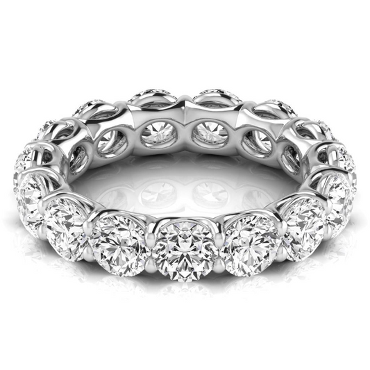 Brillante Taglio Rotondo Eternity Band in Oro 14 Carati Bianco – vista frontale