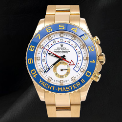 Rolex Yacht-Master II 116688 Orologio in Oro Giallo 18 carati Quadrante Bianco Lunetta in Ceramica Blu 44 mm