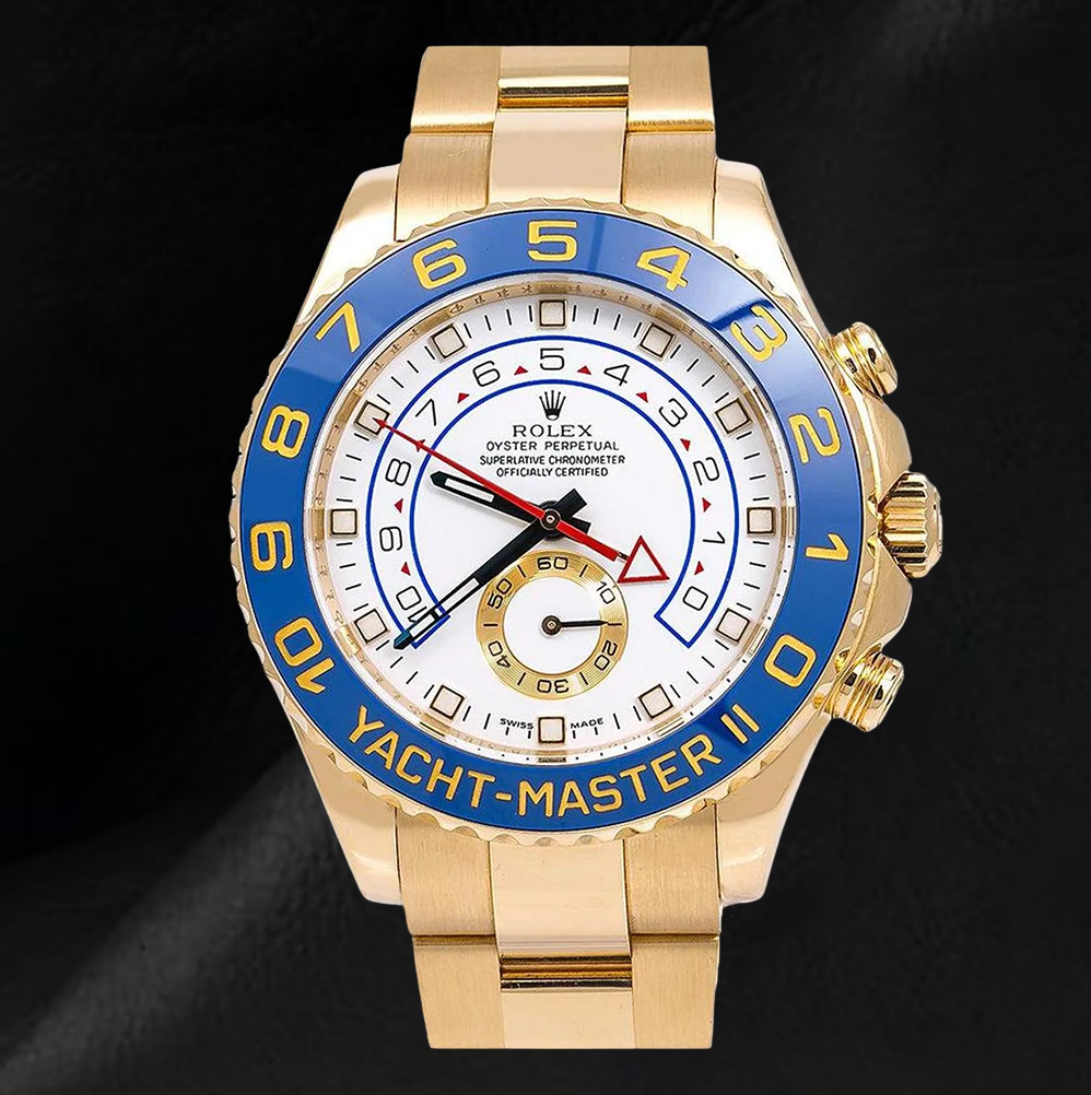 Rolex Yacht-Master II 116688 Orologio in Oro Giallo 18 carati Quadrante Bianco Lunetta in Ceramica Blu 44 mm