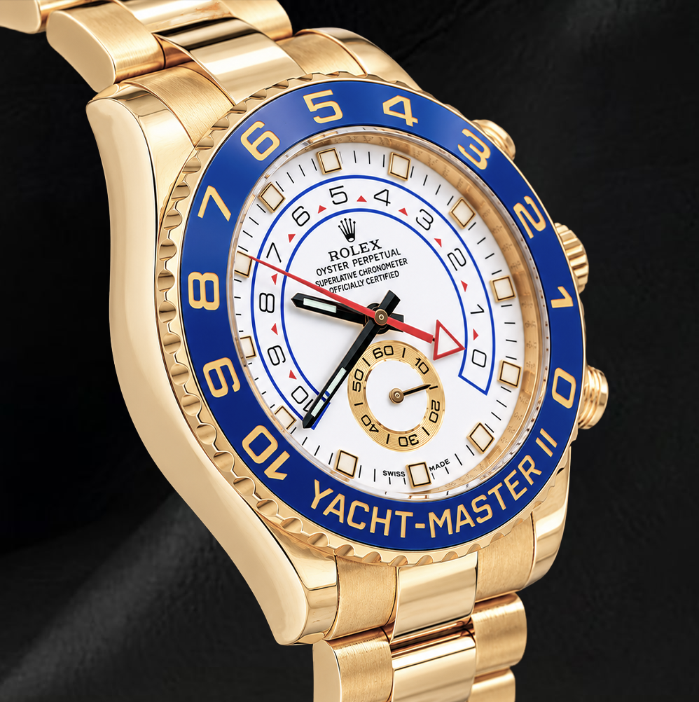 Rolex Yacht-Master II 116688 Orologio in Oro Giallo 18 carati Quadrante Bianco Lunetta in Ceramica Blu 44 mm