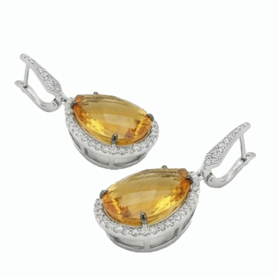 Squisito Citrino Gemstone Earring 48,88 carati – vista angolare