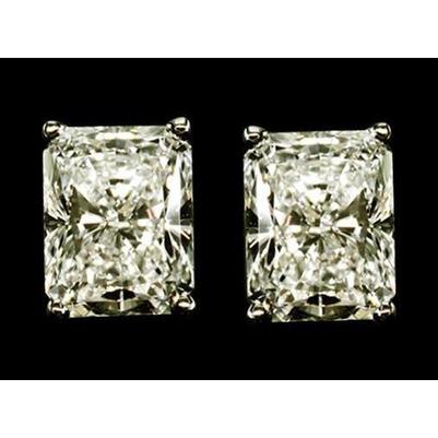 4 Ct. Orecchini Con Vero Diamanti Orecchini In Oro Bianco Con Diamanti