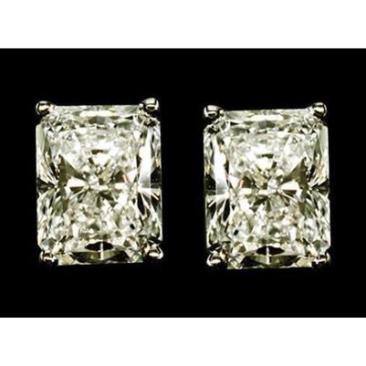 4 Ct. Orecchini Con Vero Diamanti Orecchini In Oro Bianco Con Diamanti