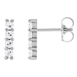 1 carati Diamante Fine Orecchini Pendenti in Oro Bianco 14K
