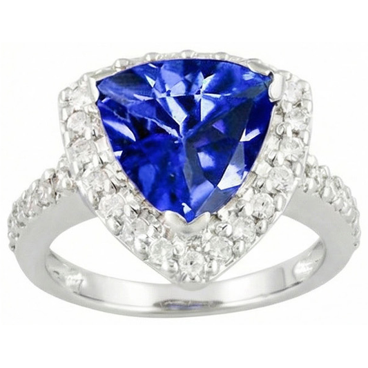 vero trillion diamante 4.45carati anello dettaglio ravvicinato