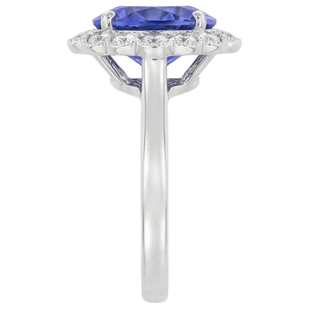 vero round tanzanite 5.00carati fede eternity vista dall'alto